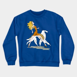 Walking with "Putin",  the Borzoi. Crewneck Sweatshirt